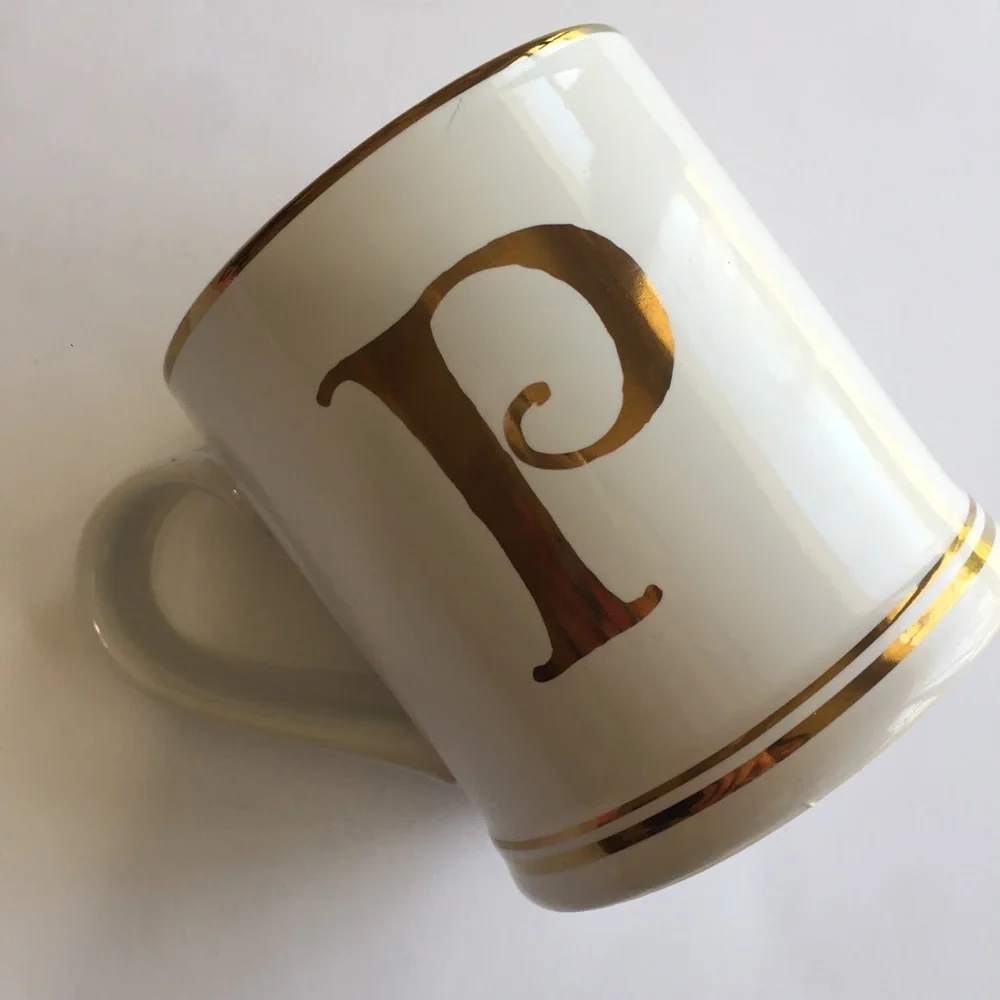 Sur La Table Gold Monogram P Mug