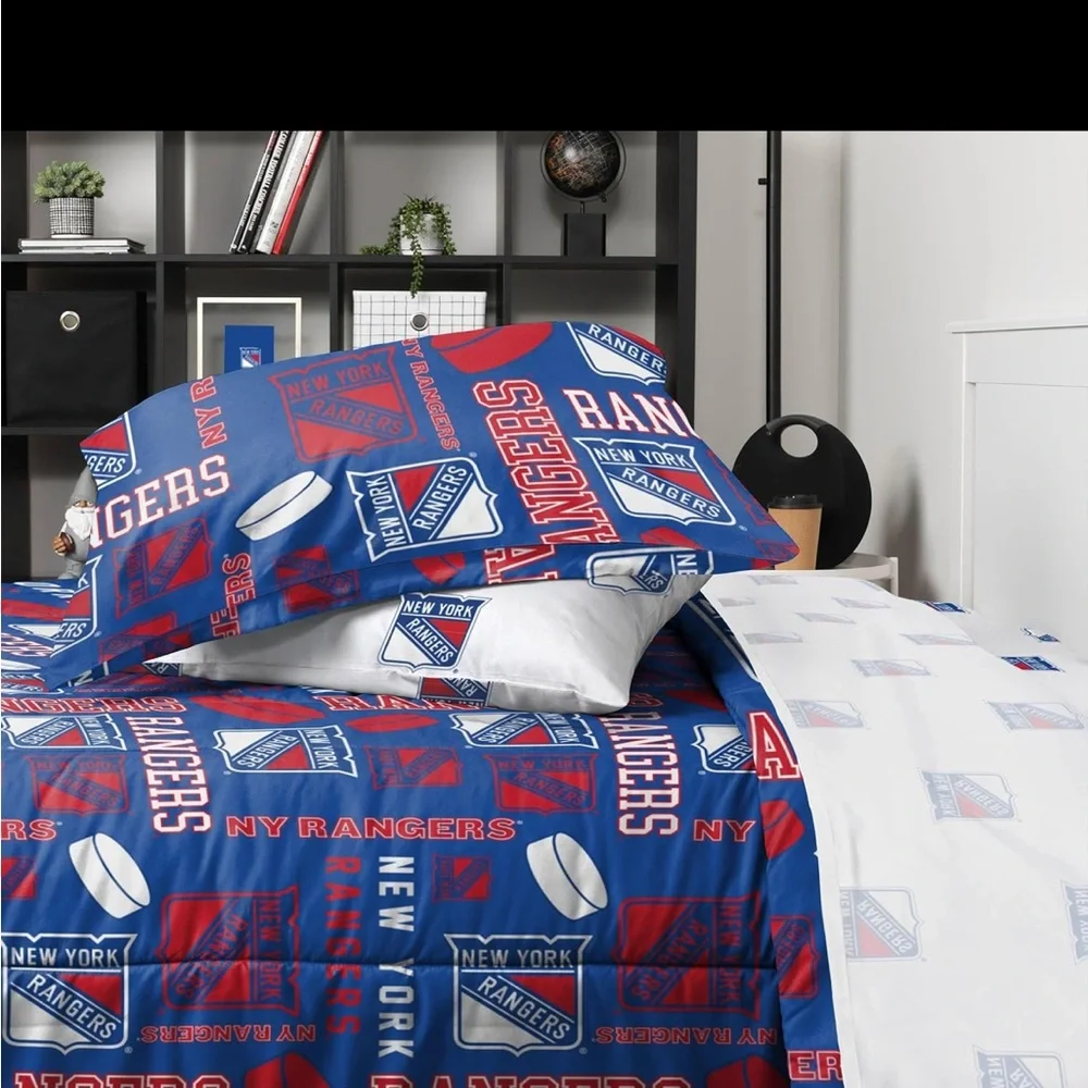 New York Rangers 5 piece full bedding set