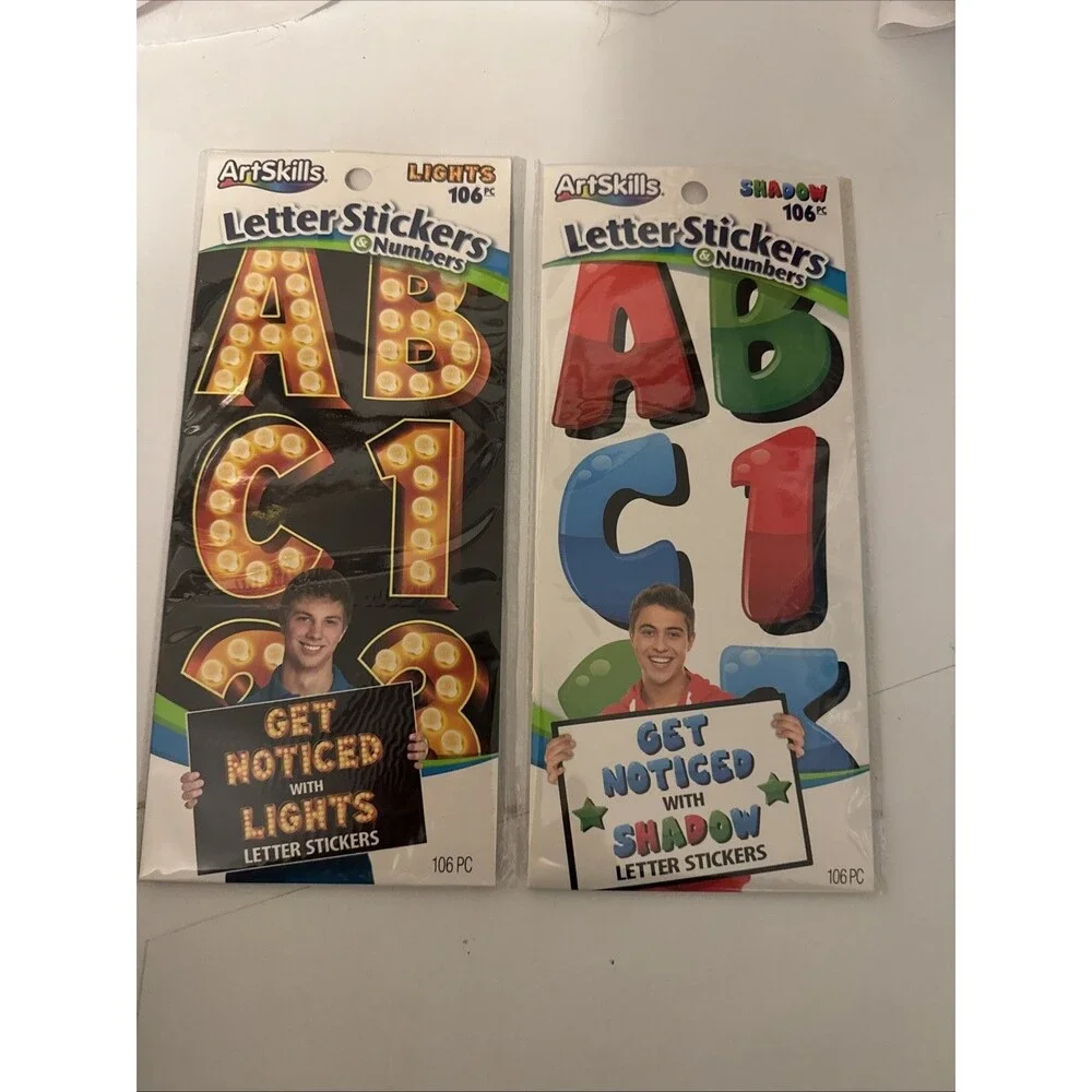 artskills letter stickers 1 Package Of Each Lights And Shadows. Plus Extras