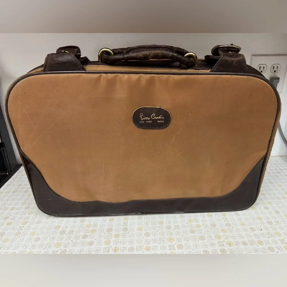Pierre Cardin Elegant Brown and Tan Briefcase
