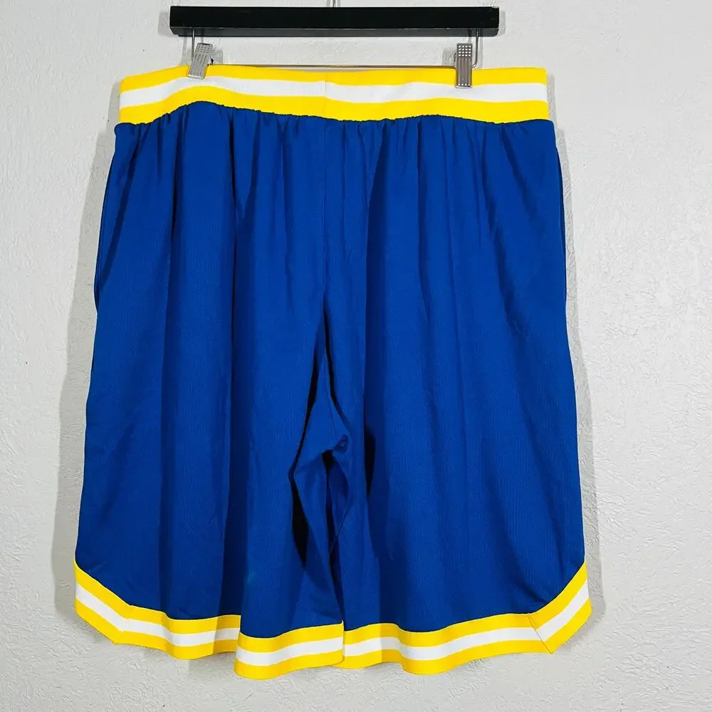 NBA Golden State Warrior Shorts Basketball Curry #30 Blue Gold Sport - XXL