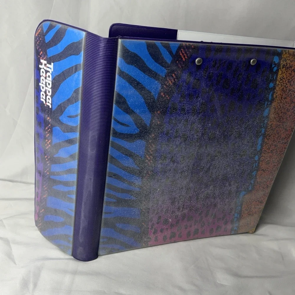 Vintage Trapper Keeper Binder 90s Mead Animal Print Retro School Organizer