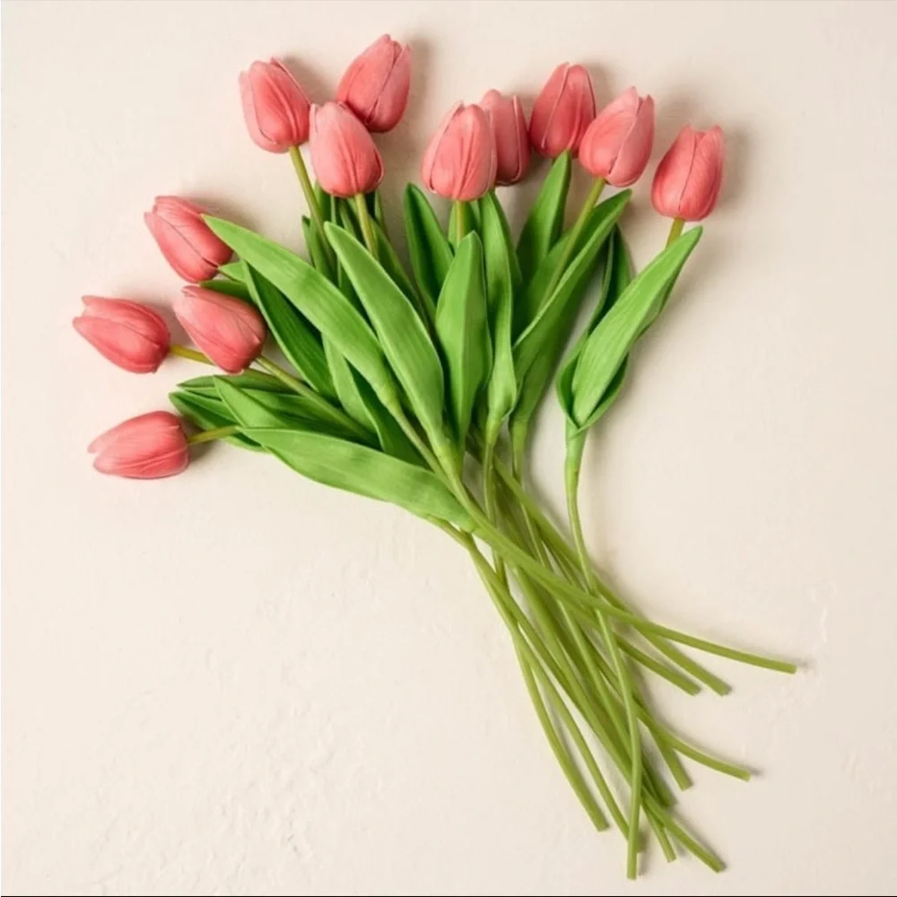 ✨🌷Faux Real Touch Tulip Bouquet Bundle of 12 Stems Coral - Magnolia