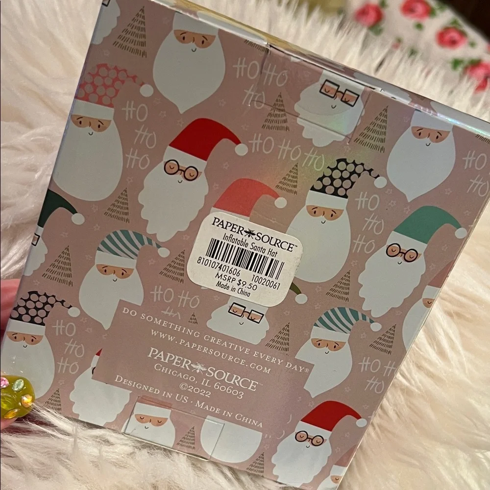 Paper Source Inflatable Santa Hat & Beard - Red and White