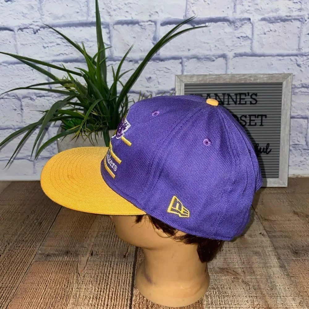 New Era NBA Los Angeles Lakers Snapback Hat 2Tone Color Cap Rare.