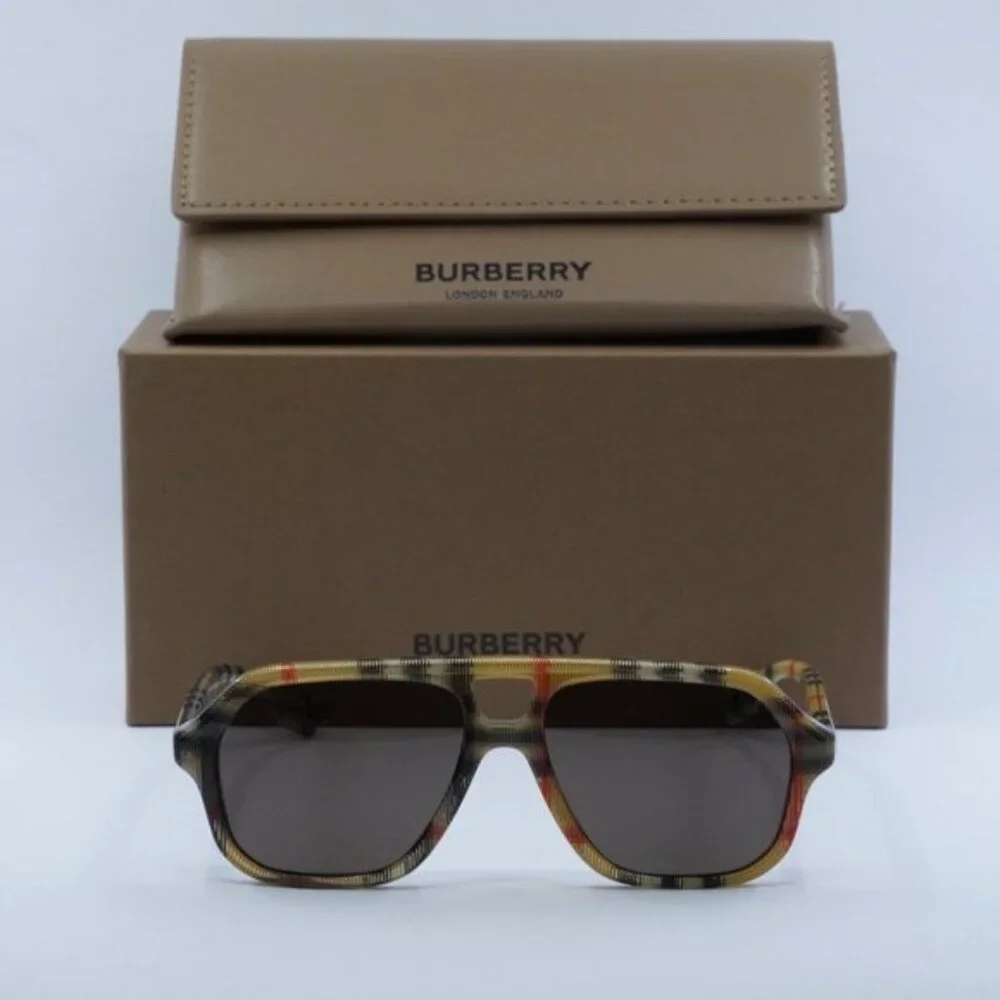 Burberry Kids JB4340 377873 Aviator Sunglasses - Vintage Check/Dark Brown