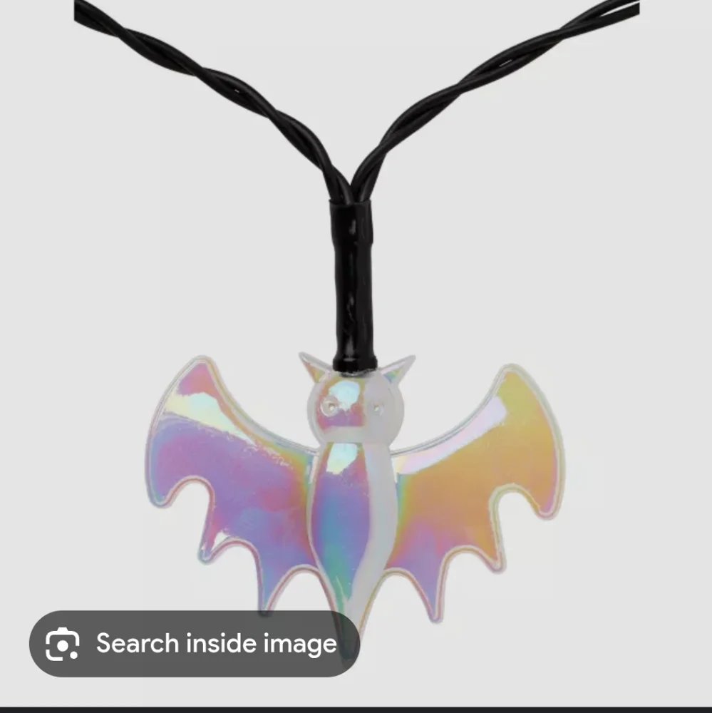 Spirit Halloween LED Bats String Lights Goth Bat Party Lights Purple