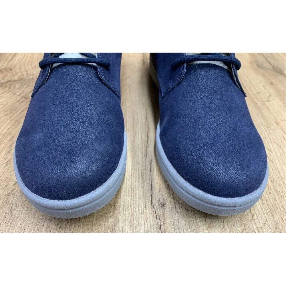 Cloudsteppers By Clarks Boots Step Flow Jay Faux Lined  Zip Lace Up Navy  10 M
