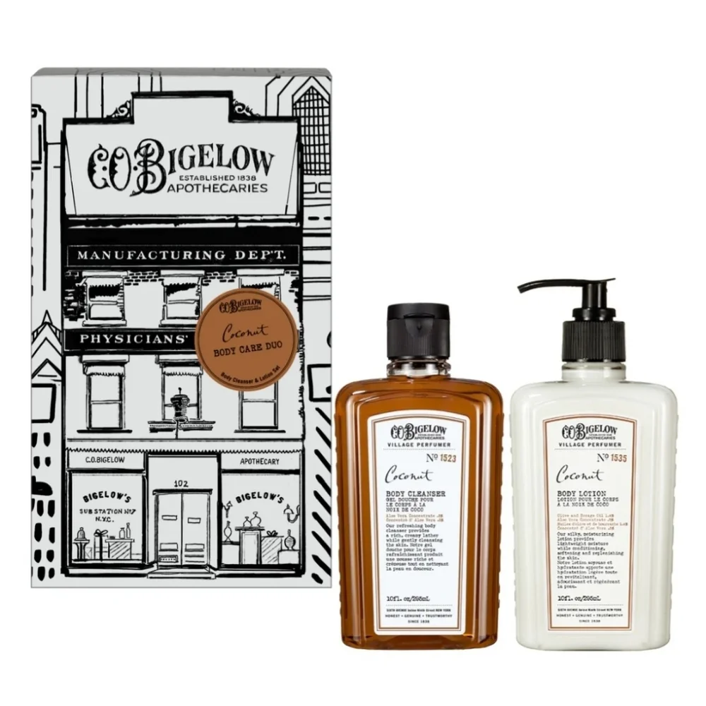 Village Perfumer - Coconut Body Care Duo - Apothecary Box, Retail $34.00 USD