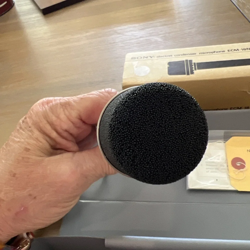 SONY electret condenser microphone ECM-18N Unused Vintage W/case From Japan