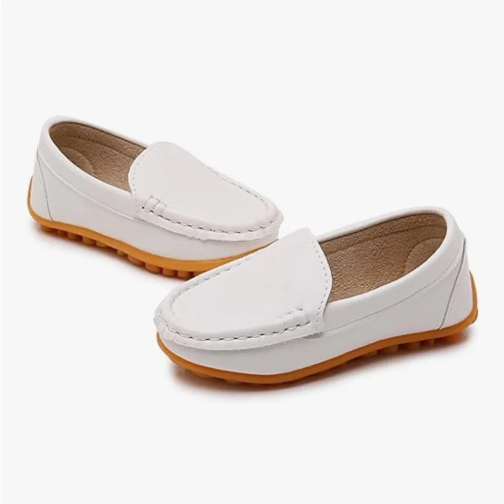 Kids White Loafers