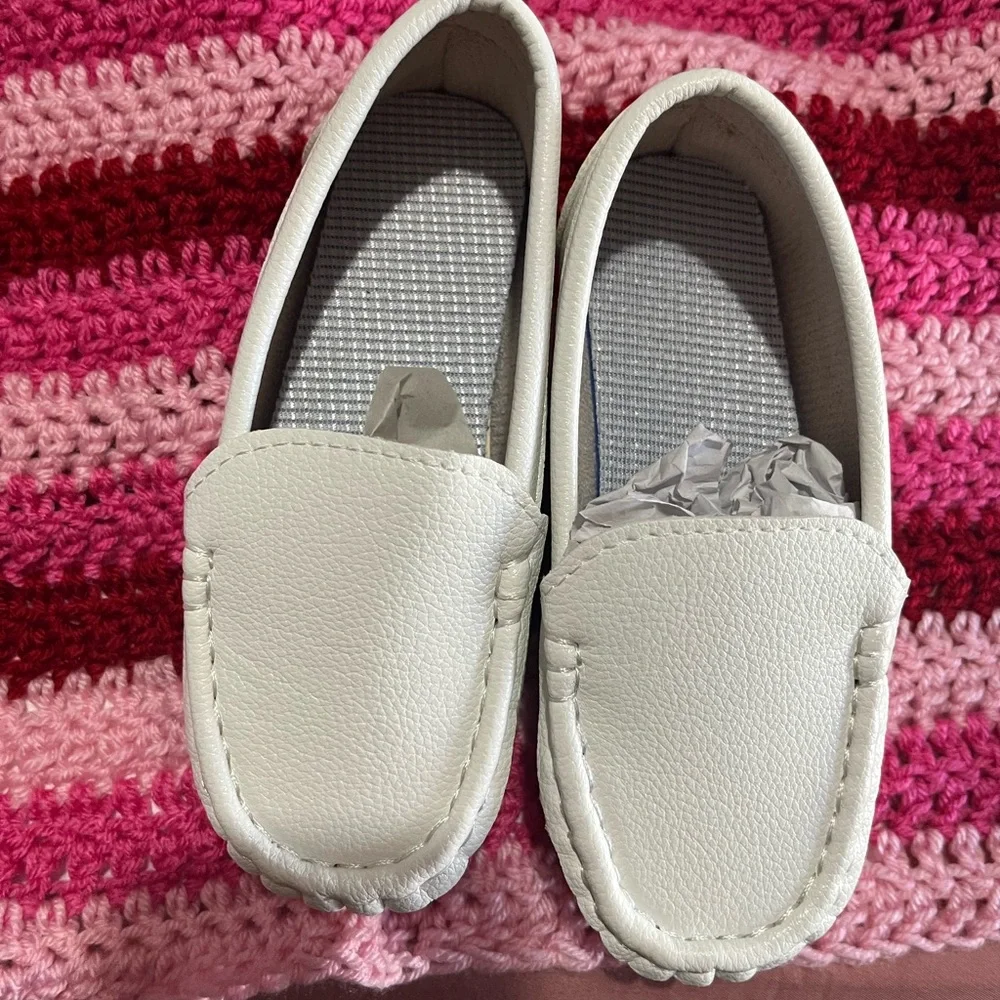 Kids White Loafers