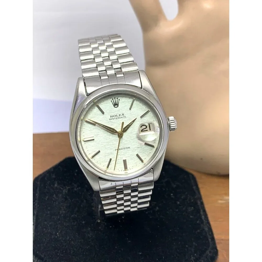 Rolex OysterDate Men's Watch 6694 Swiss Mechanical 60's Silver Stainless Steel
