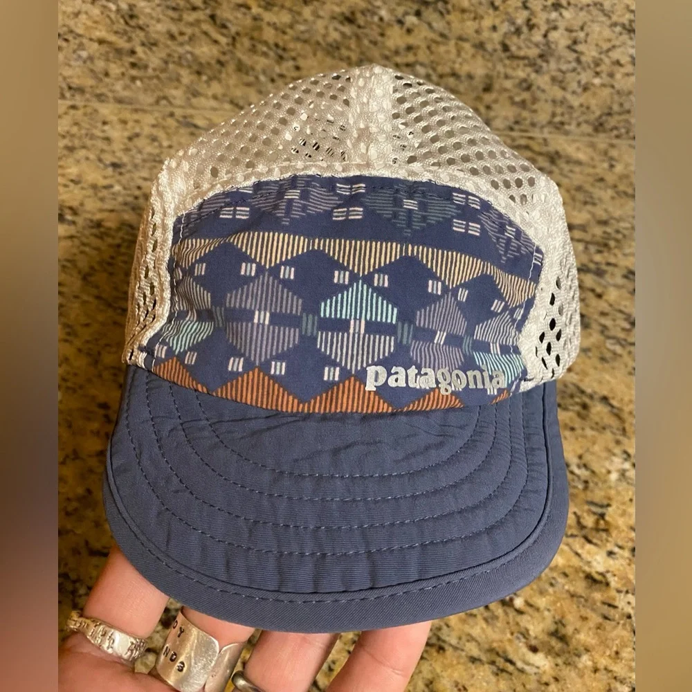 Patagonia 5 Panel Hat Adjustable Soft Short-Bill Mesh Cap Tribal Aztec OSFM