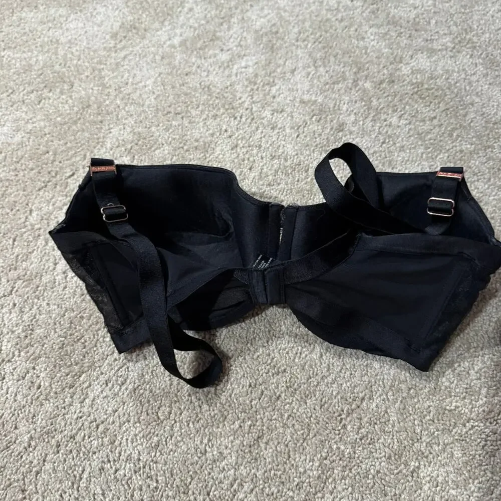 Smart & Sexy Black Lace Bra Women's Size 38DDD Signature Underwire w/ Padding