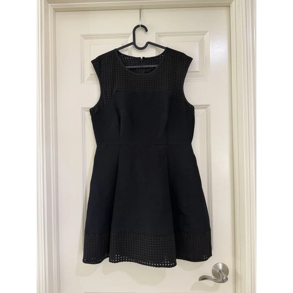 j crew women black cotton silk dress size 12P