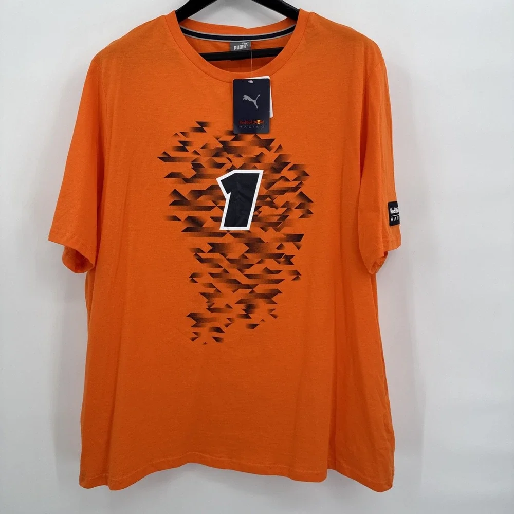 Red Bull Racing F1 Men SE Singapore GP Max Verstappen #1 T-Shirt Orange XXL NEW