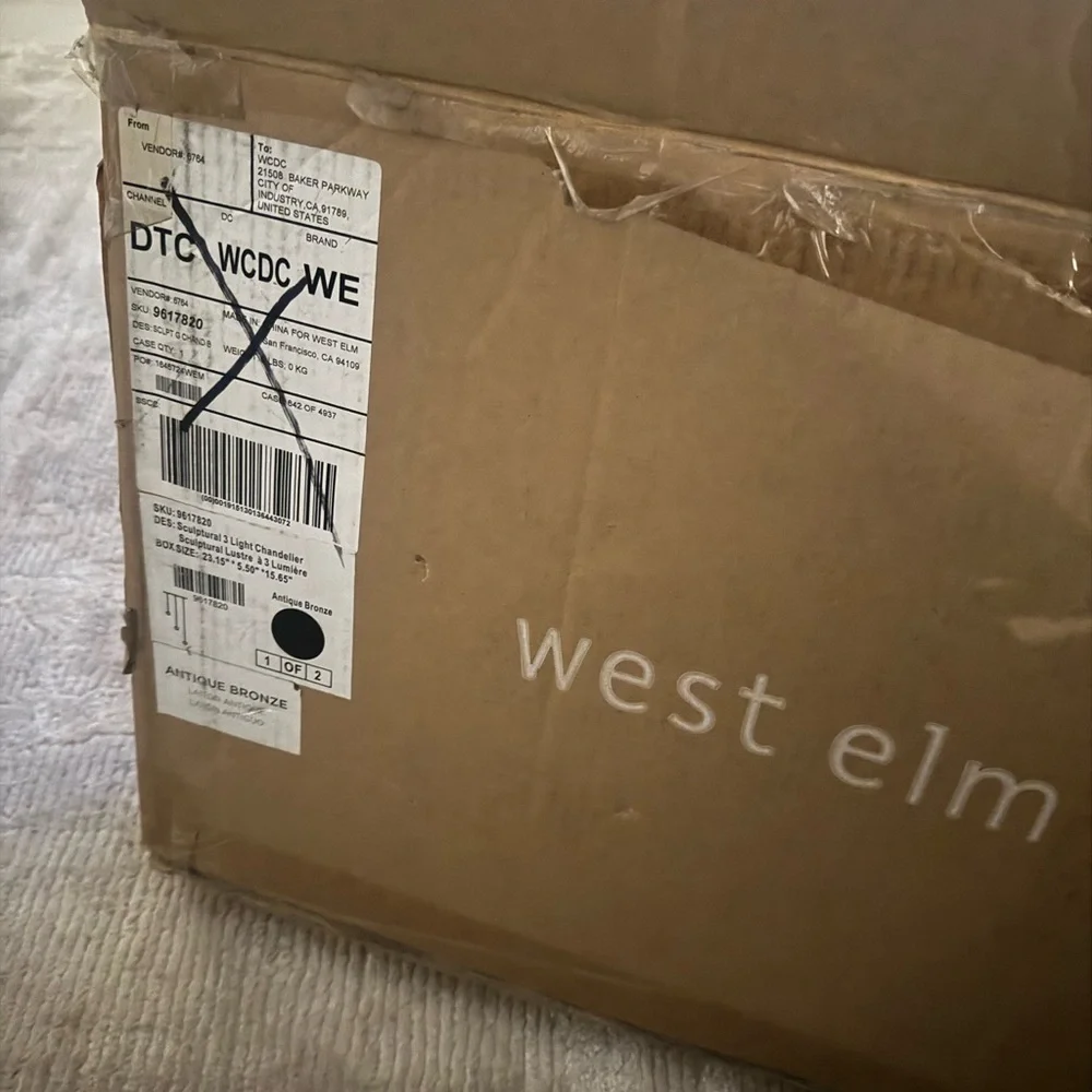 West Elm Antique Bronze Pendant Light