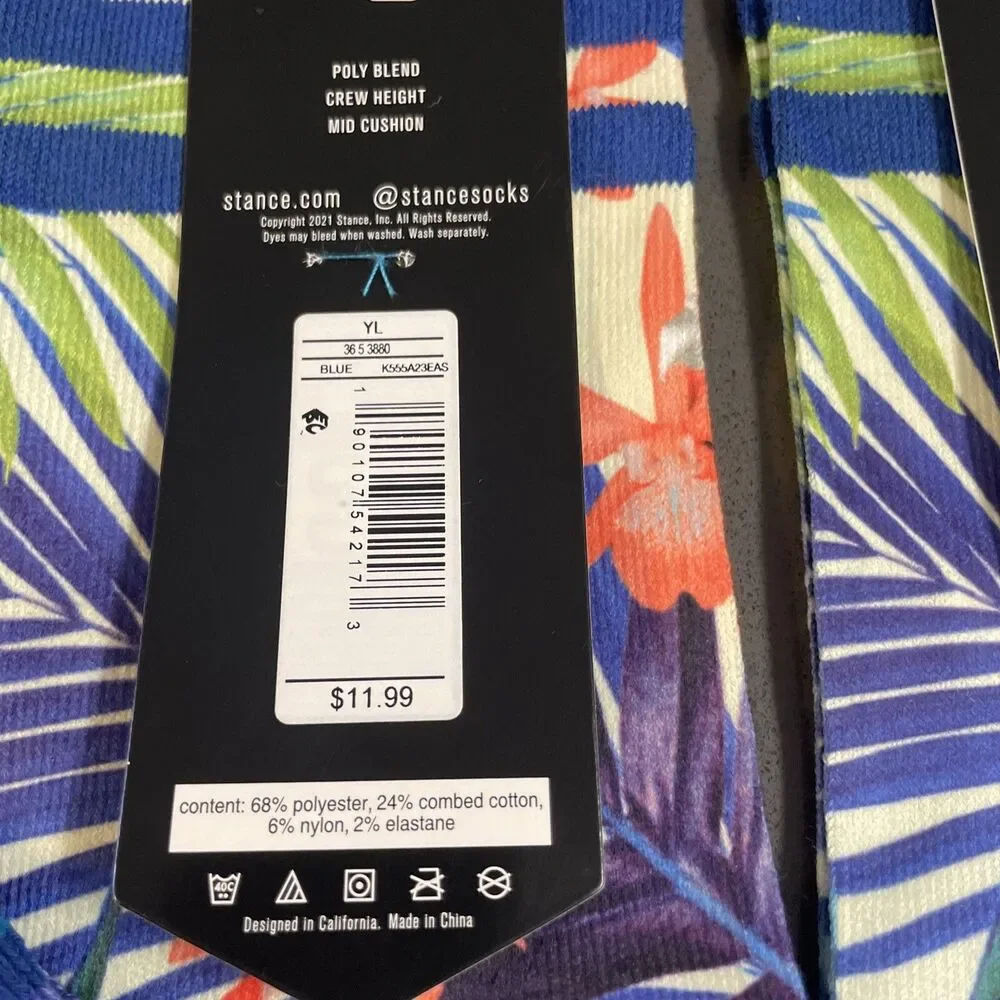 Stance Kids Casual Sock 2 Pairs Sz YL 3 - 5.5 Dwayne Wade's Collection