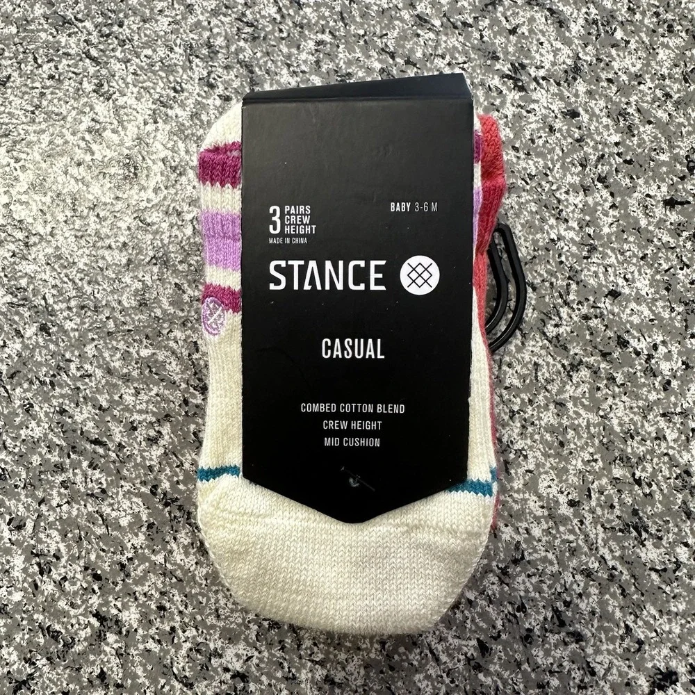 Stance Baby Crew Socks Size 3-6M 3 Pairs Casual Mid Cushion