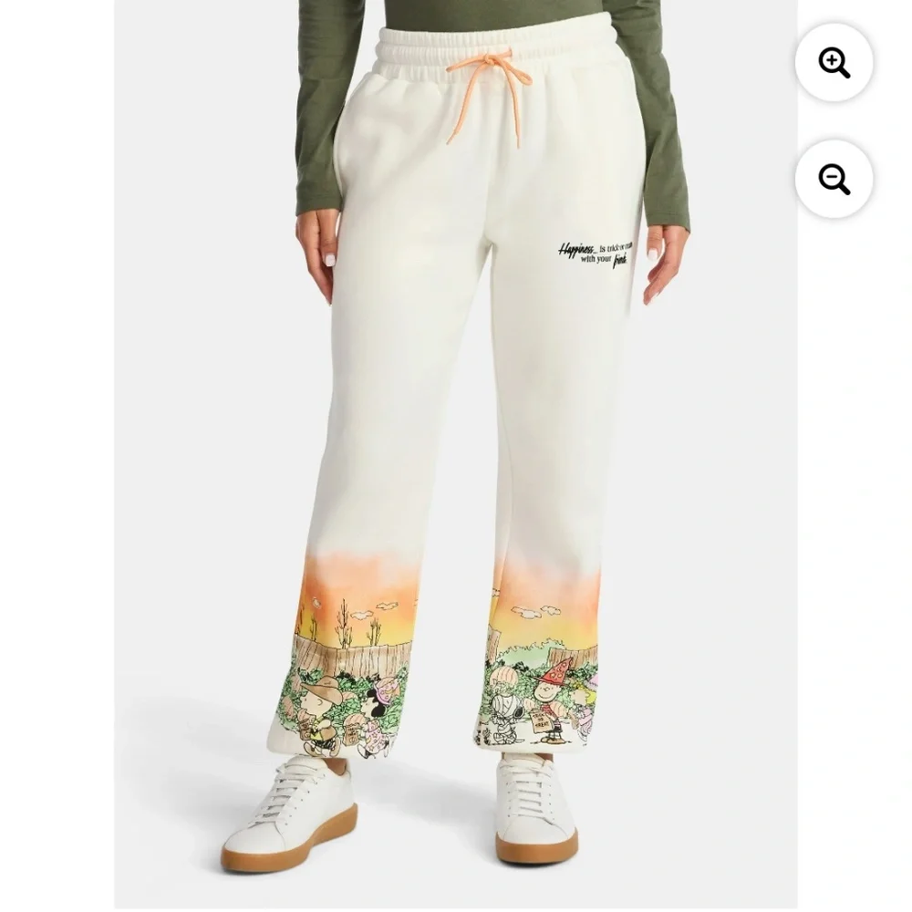 Peanuts Women’s Winter White Graphic Jogger Pants XXL NWT