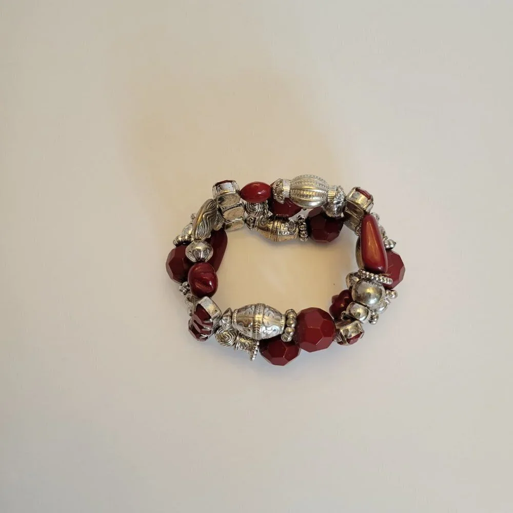 Chunky Red Beaded Bracelet
