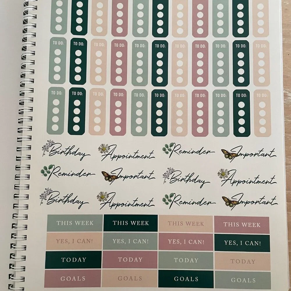 Punch Studio Nature's Grace Butterflies, Undated Monthly Guided Spiral Planner