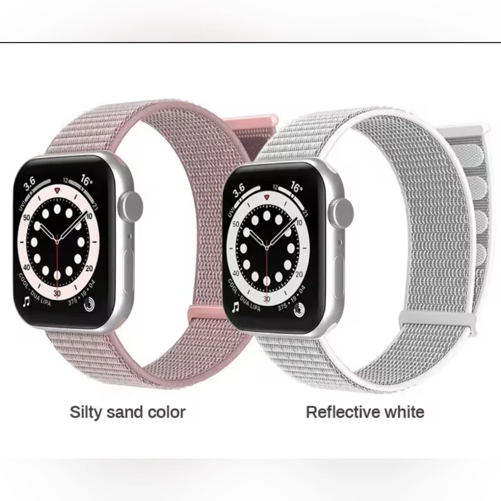 Nylon Dual Strap Watch Bands - 2 Pack - Compatible with Apple Watch 38 40 41 mm