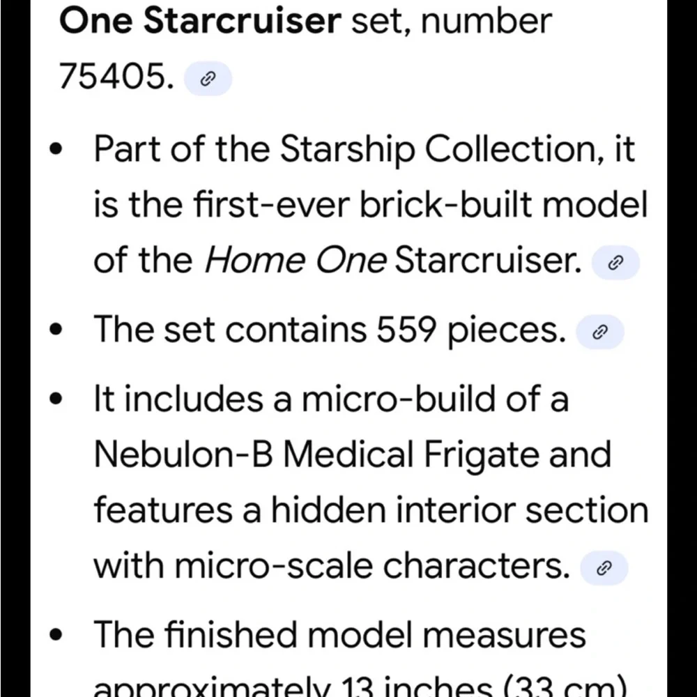 LEGO Star Wars Home One Starcruiser Set (75405) 579 Pieces 18+ NIB