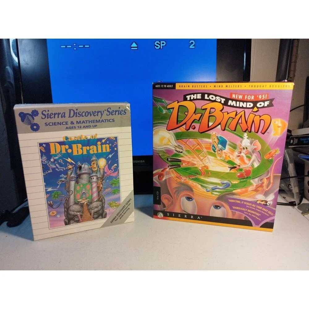 Sierra Castle of Dr Brain & Lost Mind Of Dr. Brain for Mac - Complete In Box