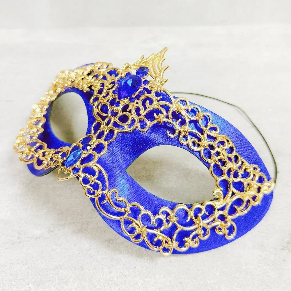 Blue masquerade mask, cosplay mask, Halloween mask, Venetian mask, Prom mask