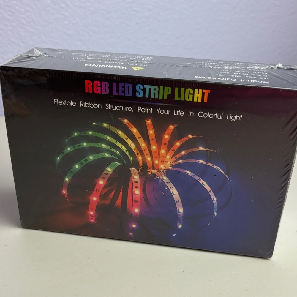 RGB LED STRIP LIGHT flexible ribbon structure. Cool options customizable