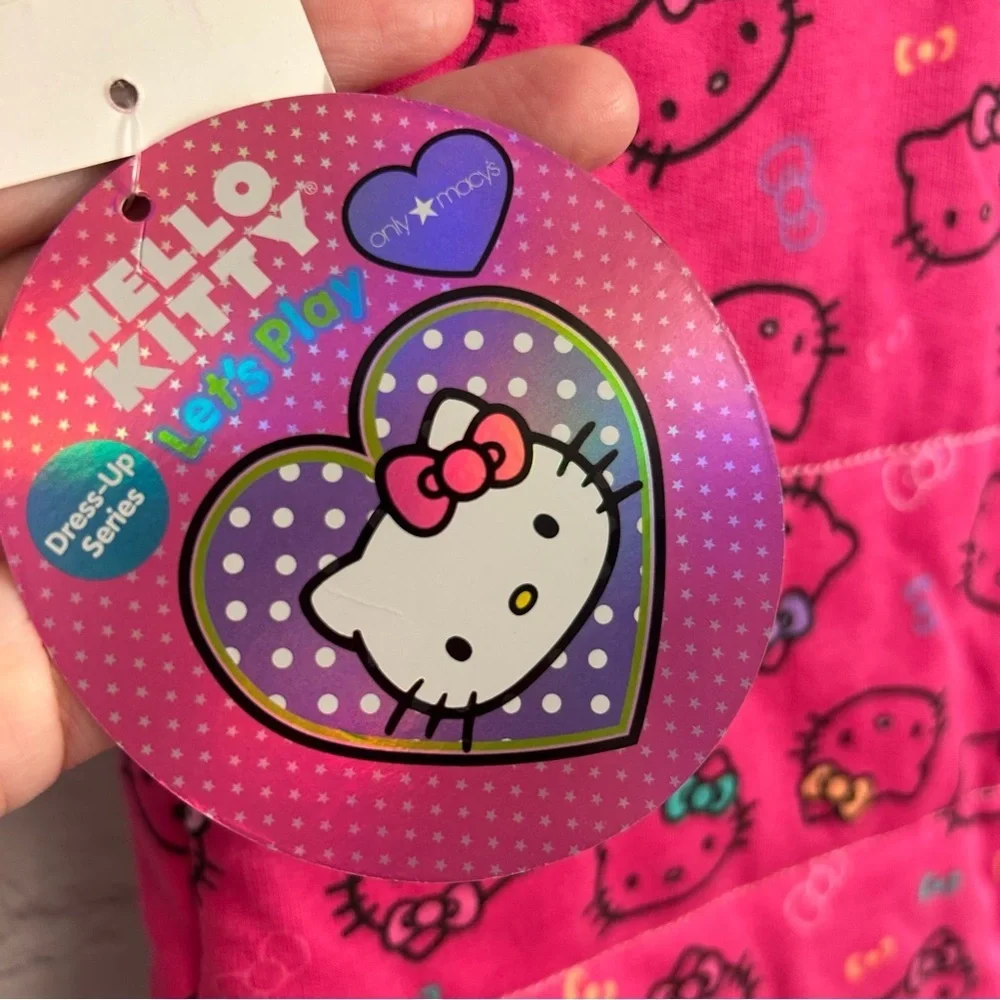 Hello Kitty Sanrio New Deadstock quilted snap down  vest novelty pink gem size 5