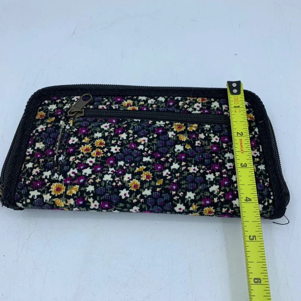 Vtg Y2K 2000 s 90s LEI Corduroy Floral Purse & Wallet Studded Straps Grunge Boho