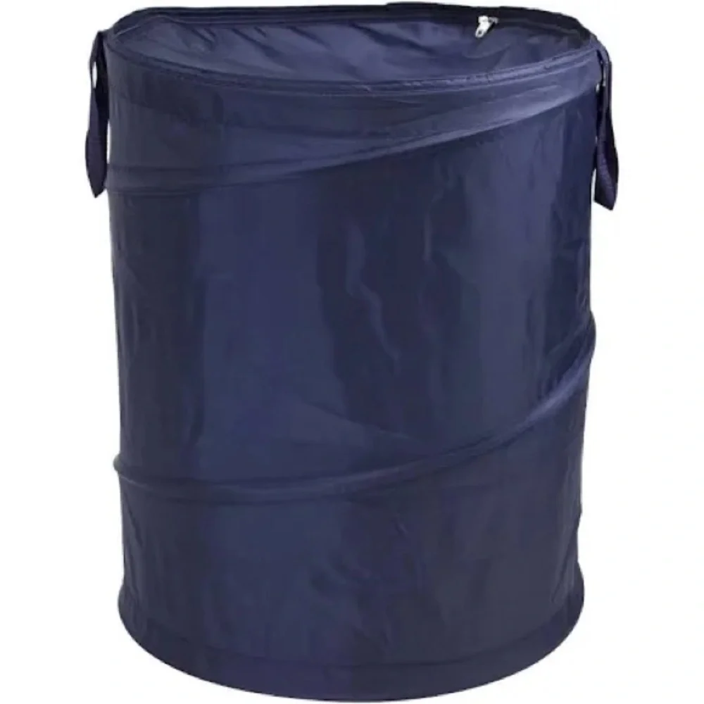 NWT Mainstays Navy Spiral Pop-up Laundry Hamper 15x15x25