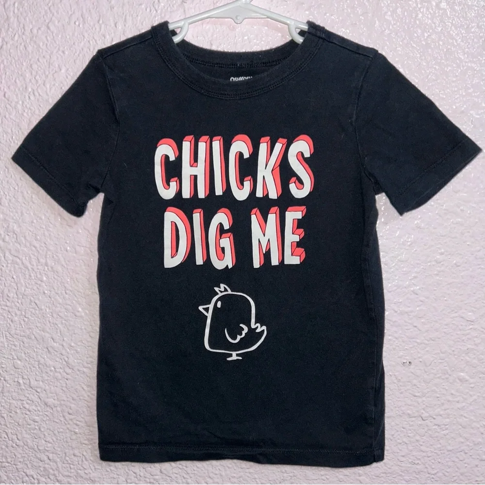 OshKosh B'gosh Chicks Dog Me Easter Black Tee