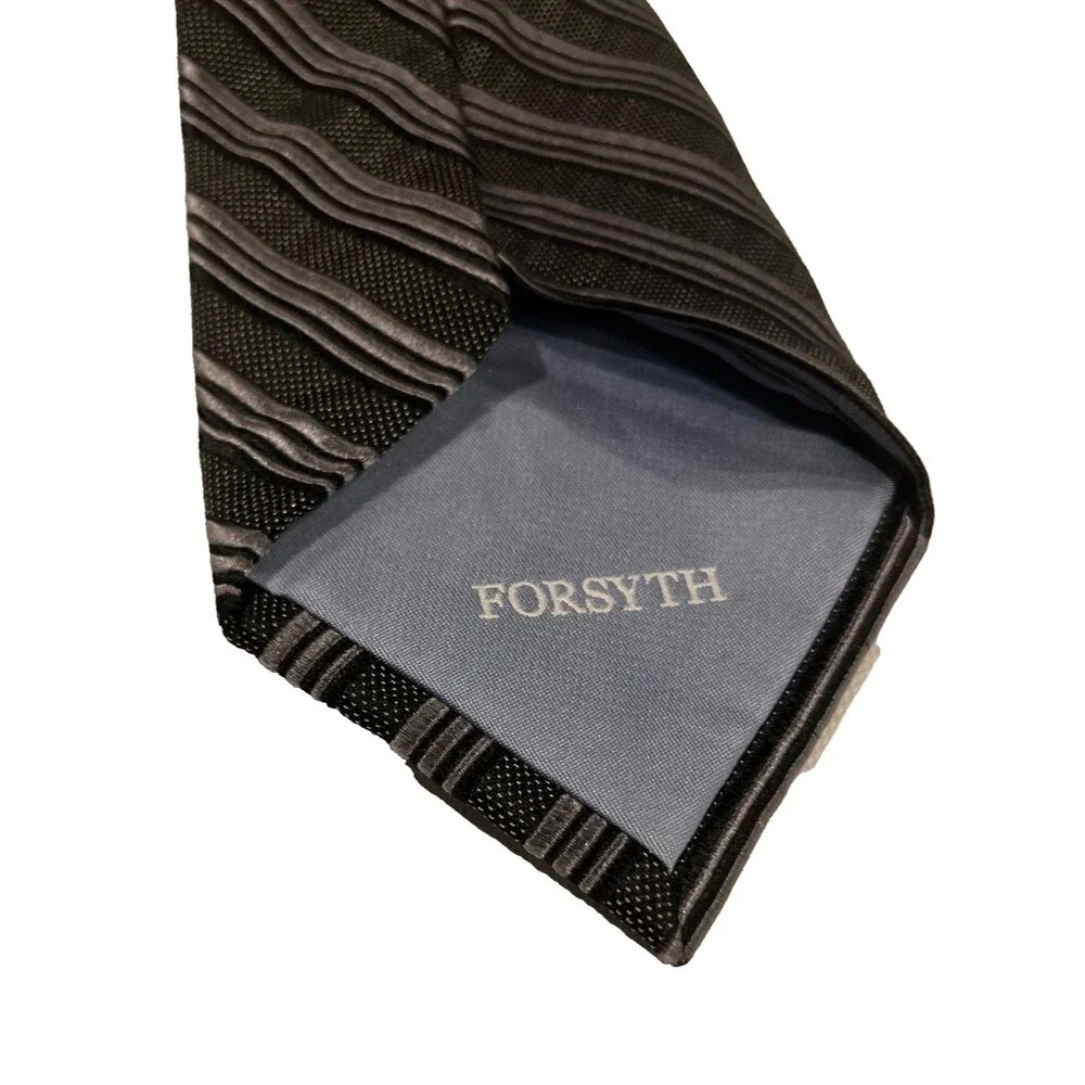 Forsyth of Canada Handmade Silk Tie Men’s Black Gray