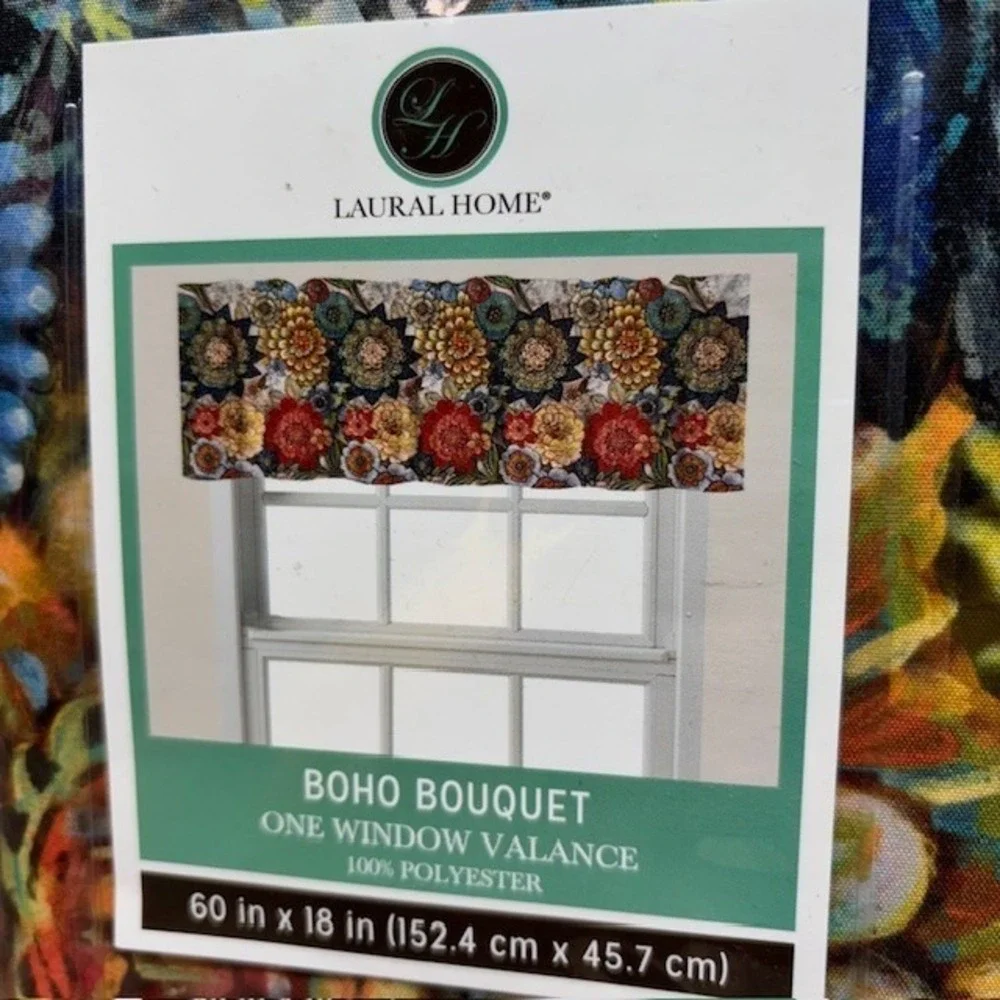 Laural Home Boho Bouquet Floral Window Valances 60 X 18 One Valance Per Package