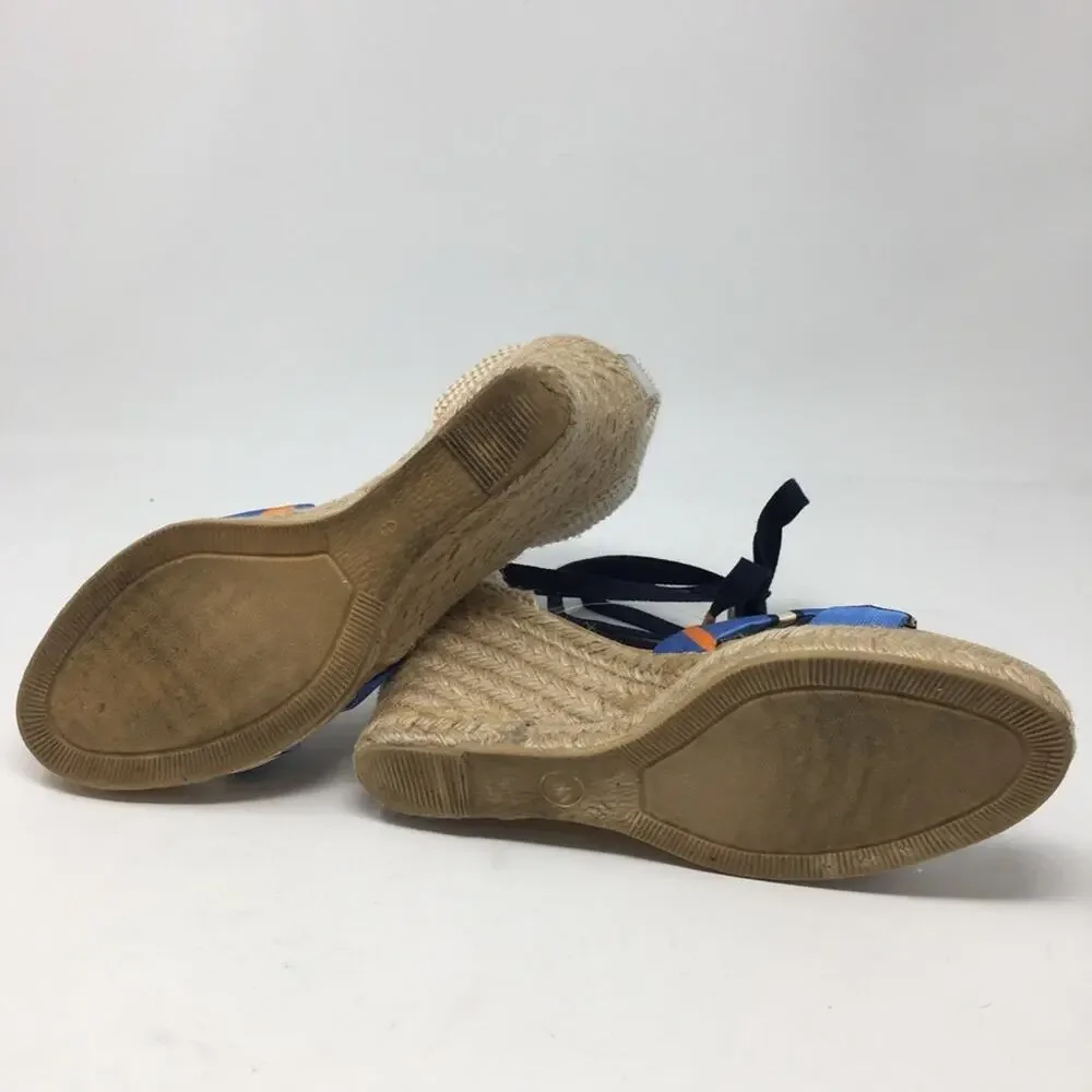 J Crew Blue Stripe Ankle Tie Woven 3