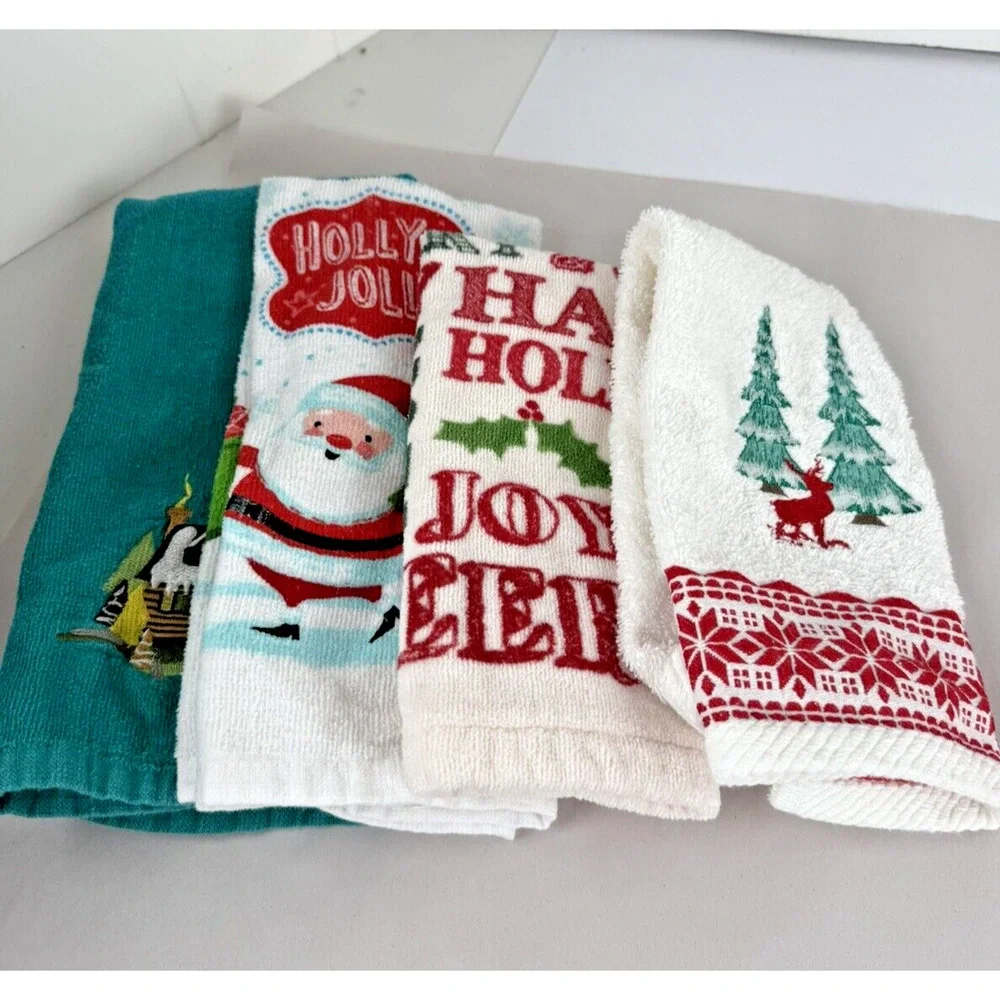 Christmas Towels 4 Hand Various Holiday Designs Colors and Sizes Branded