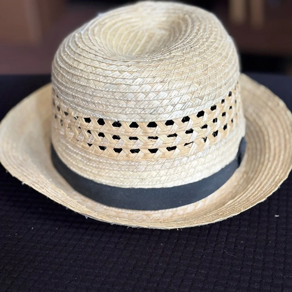 Men's Natural Straw Hat with Black Band