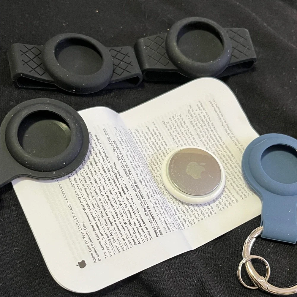 Black and Blue Silicone Keychain Holder for AirTag with Air Tag