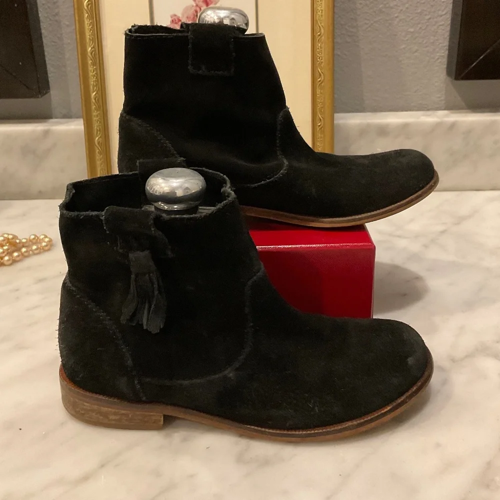 Zara Girls Suede Black Boots Size US 13