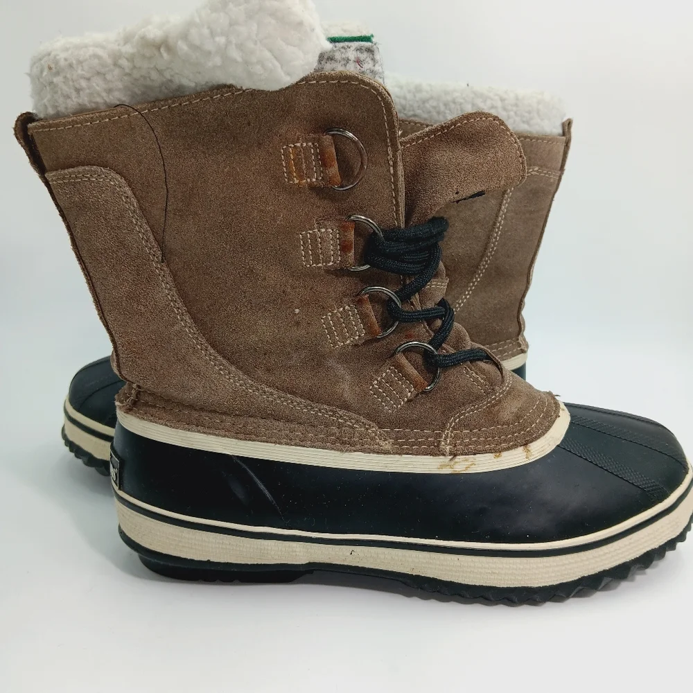Men's Brown and Black Snow Boots