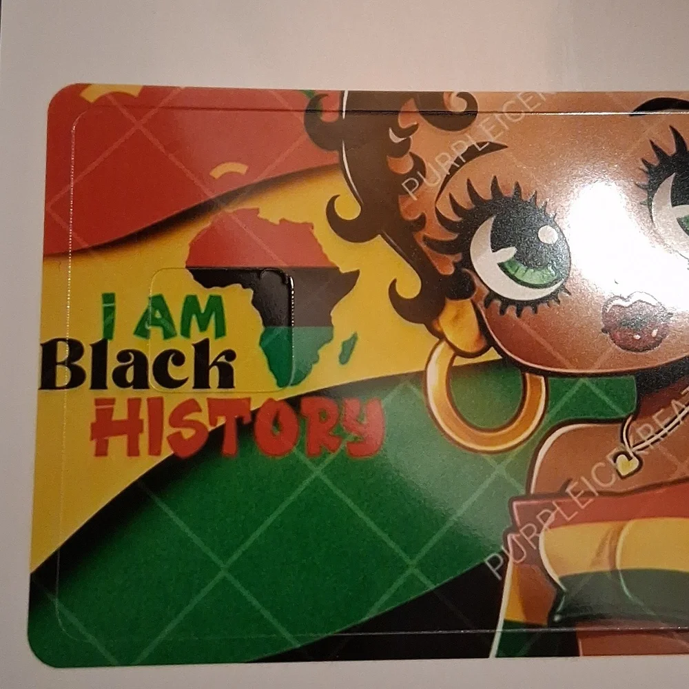Colorful 'I Am Black History' Betty Boop Credit Card Cover
