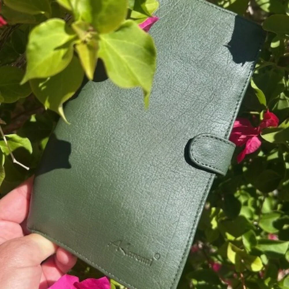 AKarenni Green Leather Mexico Designer Large WALLET