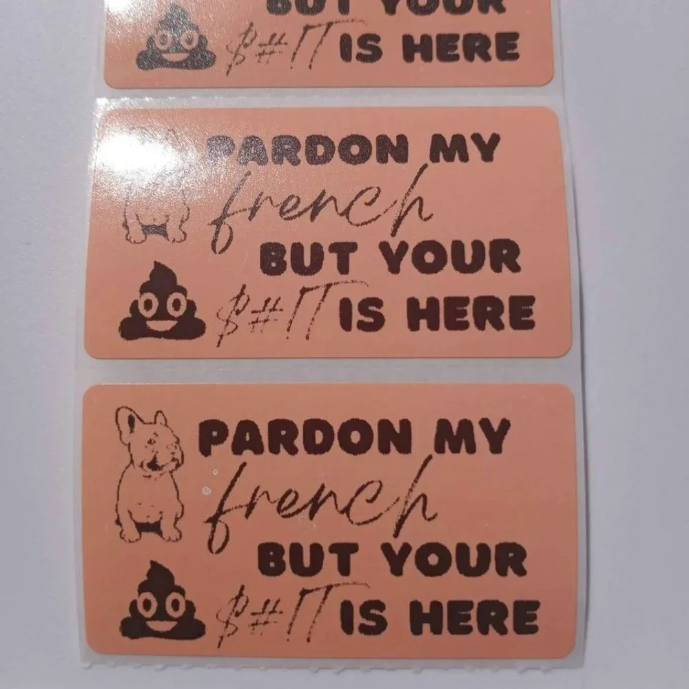 💙100 Pardon My French- Shipping Labels Thermal Packaging Stickers 2.25