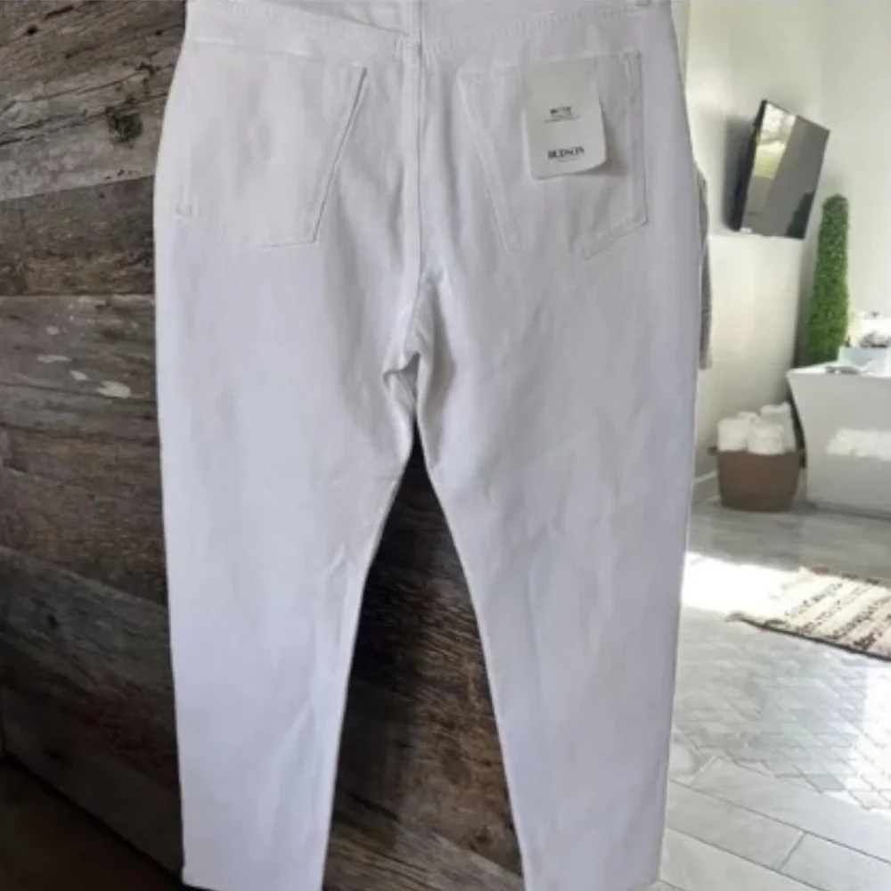 Hudson Bettie High Waist Tapered Jeans White Size 31 NWT
