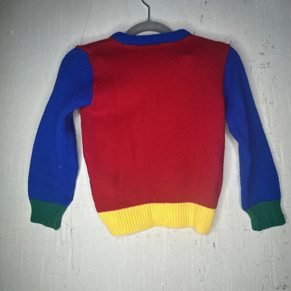 Vintage 1988 Harlequin Designs Wizard of Oz Colorblock Kids Sweater | Tag Sz: 6