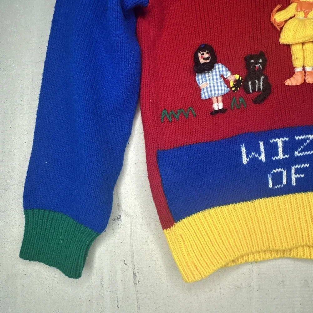 Vintage 1988 Harlequin Designs Wizard of Oz Colorblock Kids Sweater | Tag Sz: 6